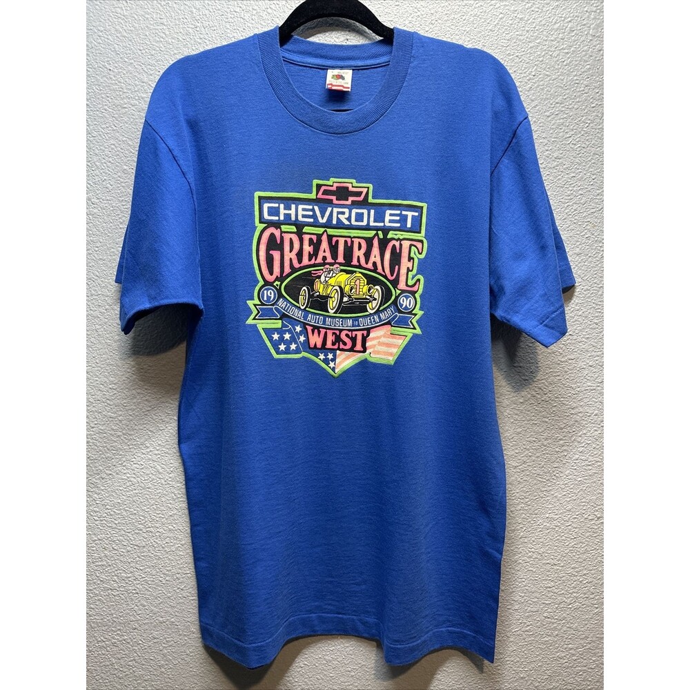VTG 90s Chevrolet “Great Race West National Auto Museum To Queen Mary”Lrg Shirt